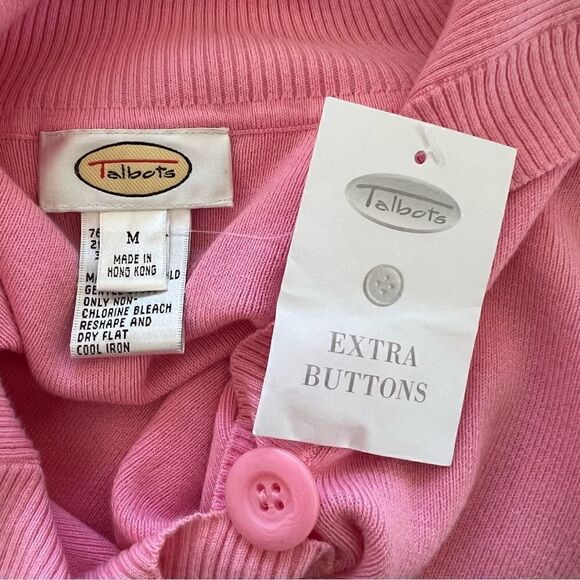 Vintage Talbots Made in Hong Kong Cotton Blend Stretch Long Sleeve Sweater NWT - Picture 6 of 7